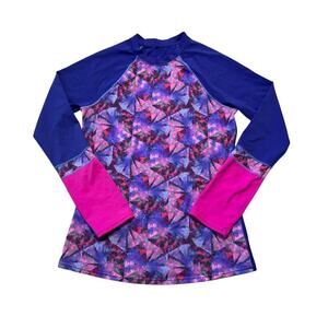 PRANA women's swim shirt; Small, Blue & Pink, Lightweight, sun protection